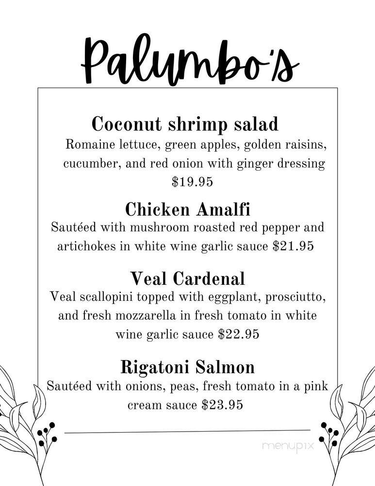 Palumbo Restaurant & Pizza - Holmdel, NJ menu_pic