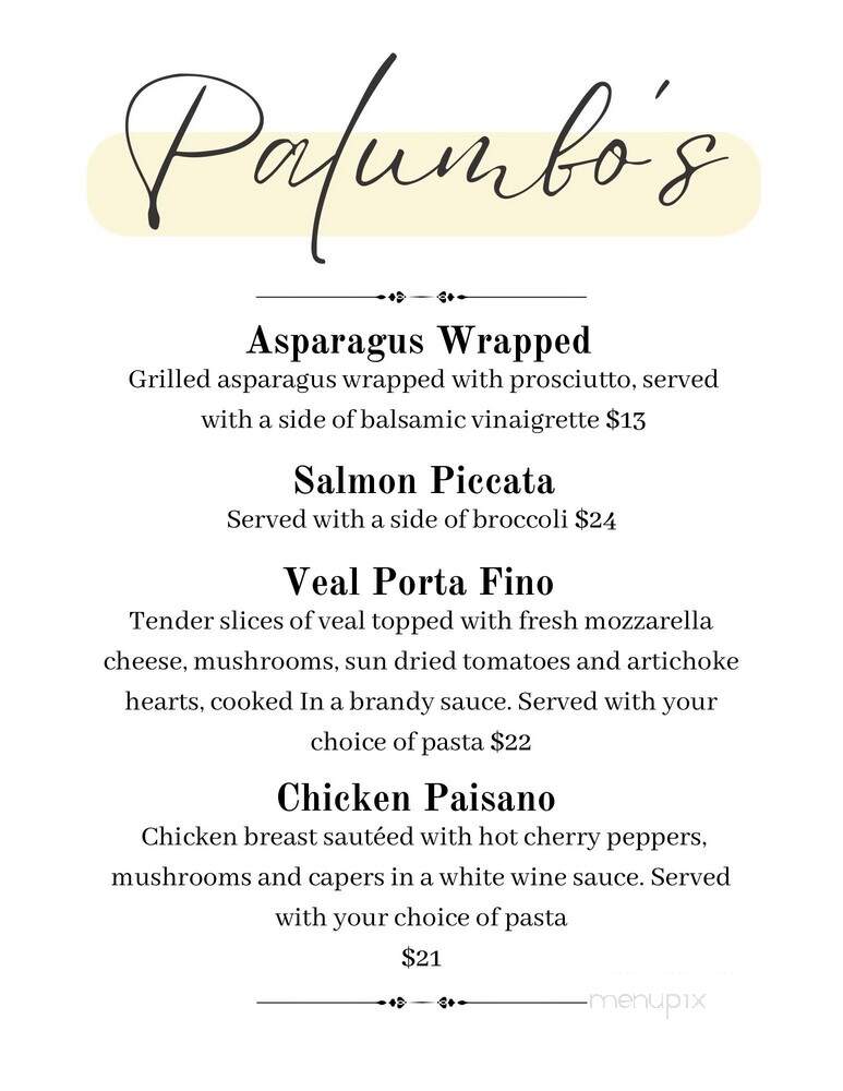 Palumbo Restaurant & Pizza - Holmdel, NJ menu_pic