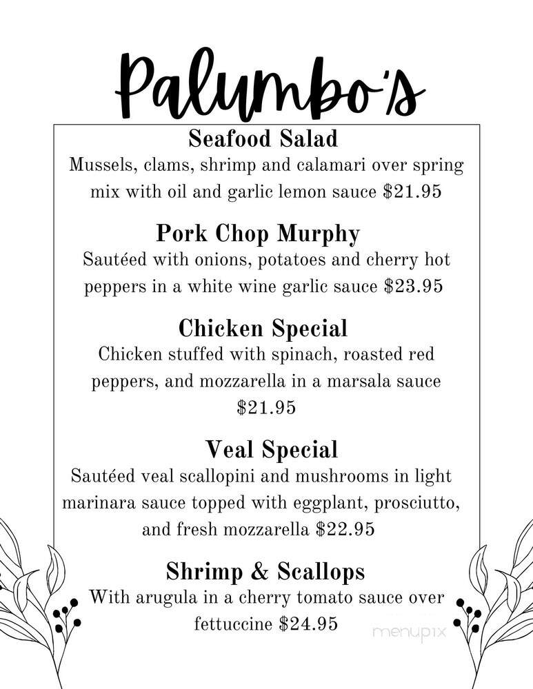 Palumbo Restaurant & Pizza - Holmdel, NJ menu_pic