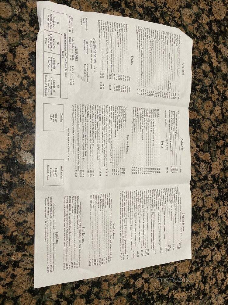 Josie's Pizzeria Catering - Lyndhurst, NJ menu_pic
