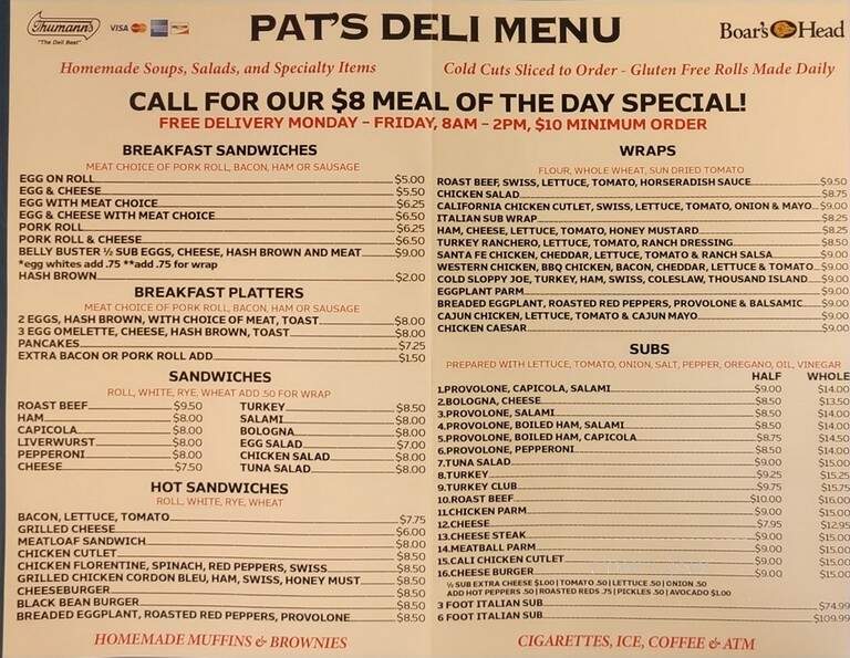 Pats Little Deli - Brielle, NJ menu_pic
