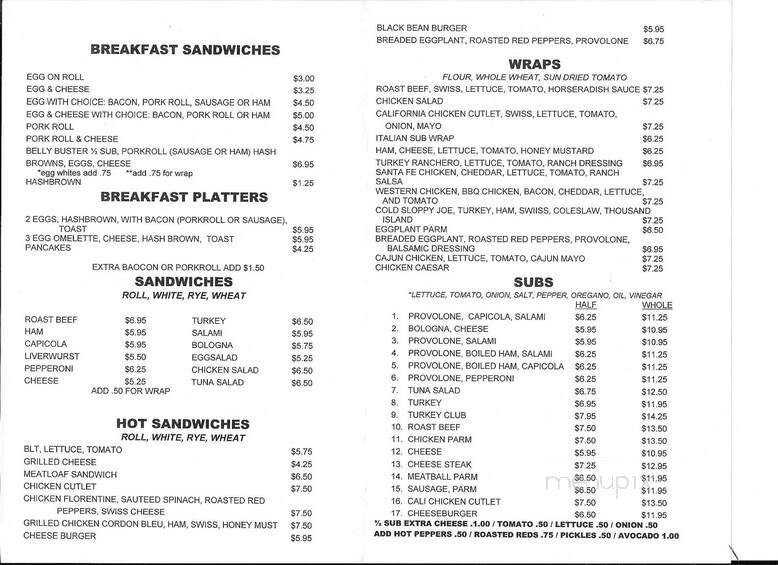 Pats Little Deli - Brielle, NJ menu_pic