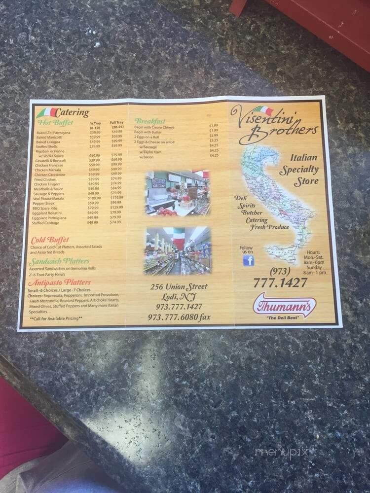 Visentini Brothers - Lodi, NJ menu_pic