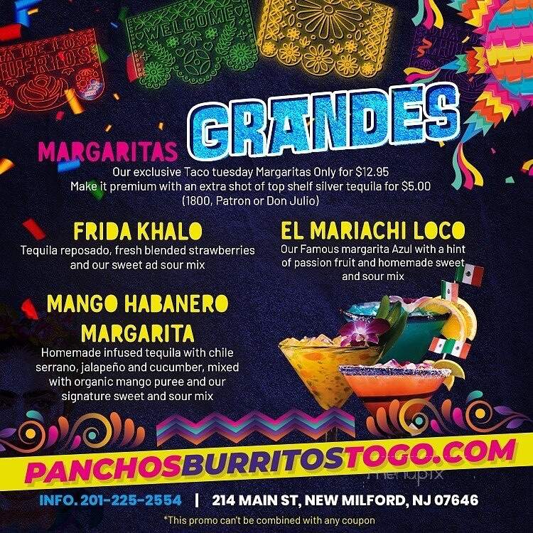 Ponchos Burritos - New Milford, NJ menu_pic