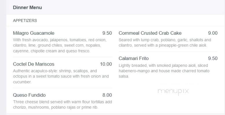 Ore House On The Plaza - Santa Fe, NM menu_pic