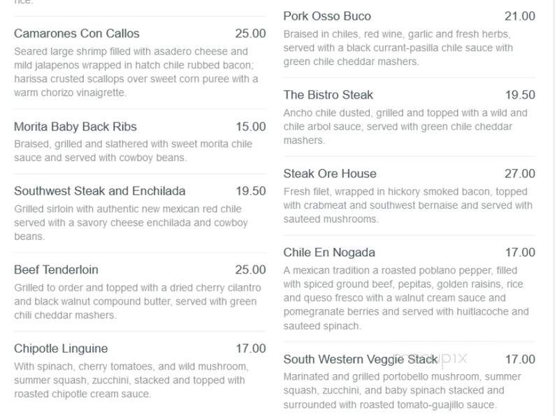 Ore House On The Plaza - Santa Fe, NM menu_pic