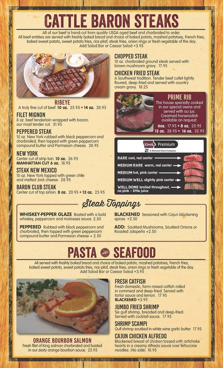 Cattle Baron Steak & Seafood - Hobbs, NM menu_pic