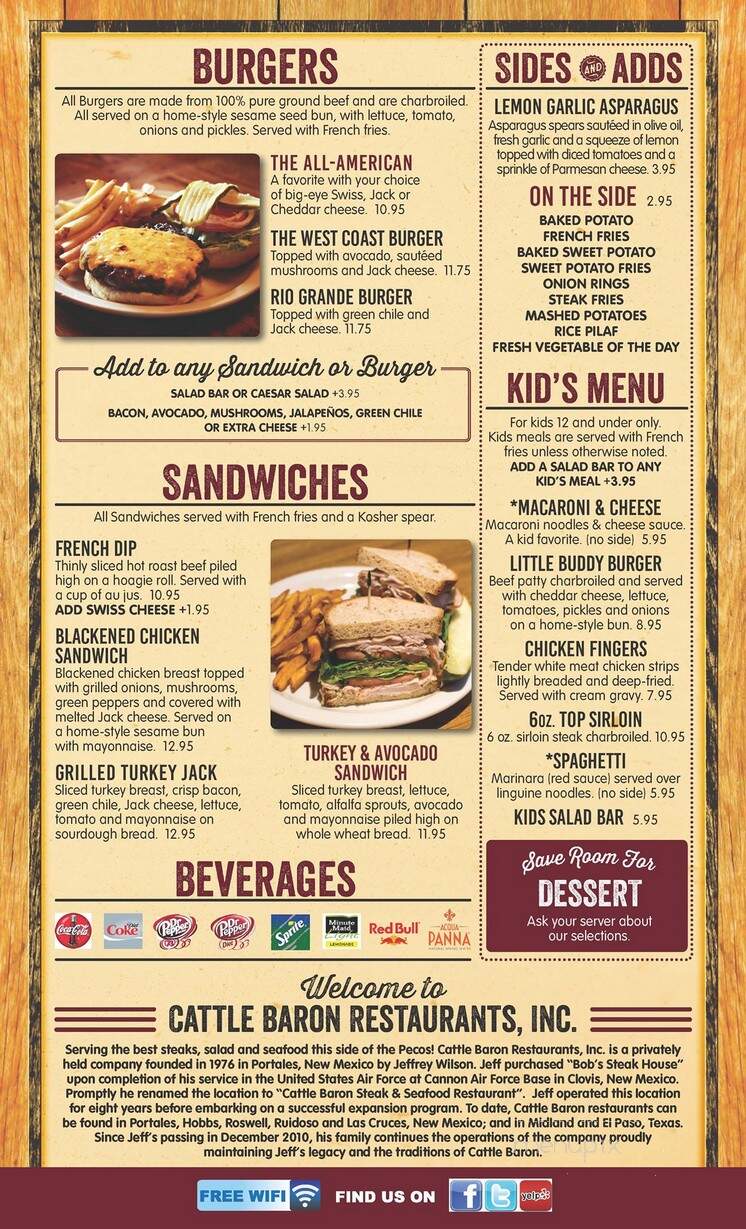 Cattle Baron Steak & Seafood - Hobbs, NM menu_pic