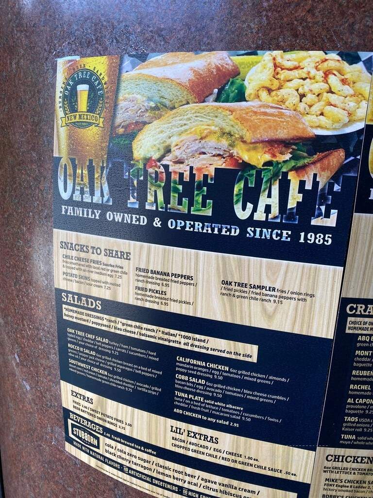 Oak Tree Cafe III - Albuquerque, NM menu_pic