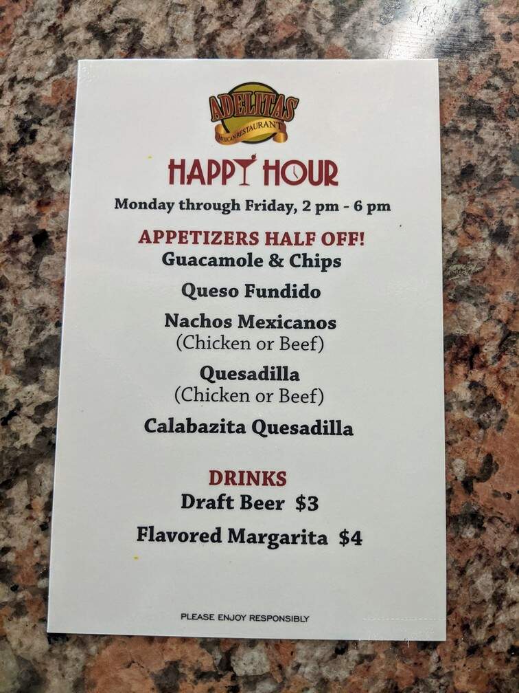 Adelitas Restaurant - Santa Fe, NM menu_pic