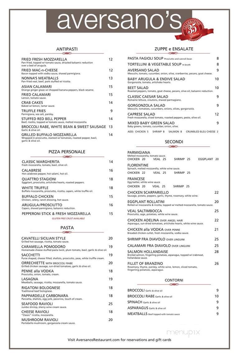 Aversano's Restaurant & Pizza - Brewster, NY menu_pic