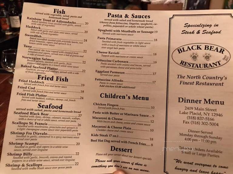 Black Bear Restaurant - Lake Placid, NY