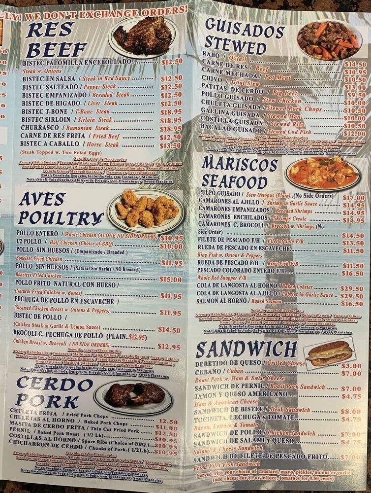 Brisas Del Caribe - Bronx, NY menu_pic