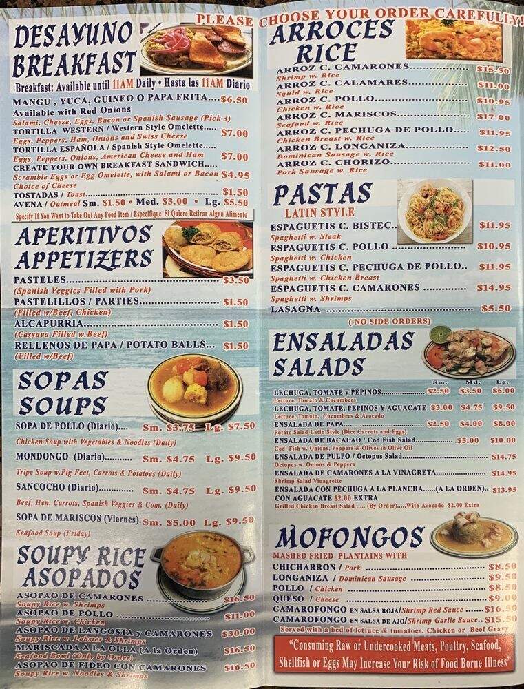 Brisas Del Caribe - Bronx, NY menu_pic