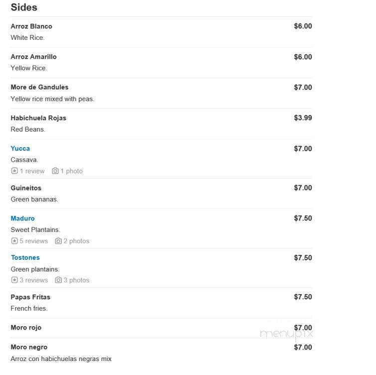 Caridad Restaurant - Corona, NY menu_pic