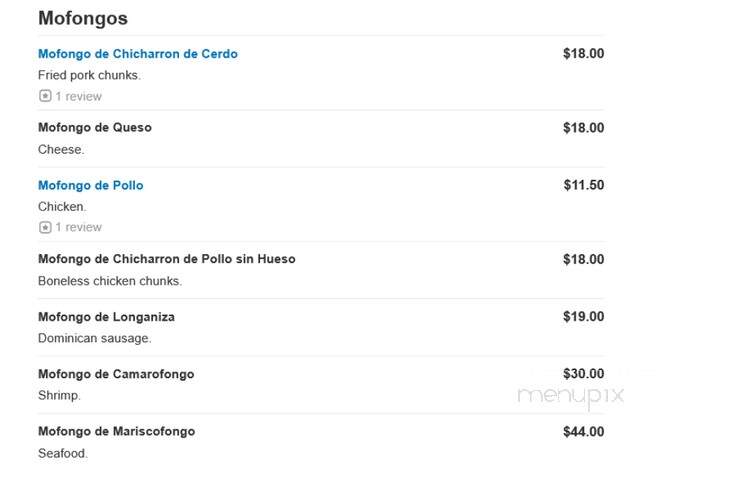 Caridad Restaurant - Corona, NY menu_pic