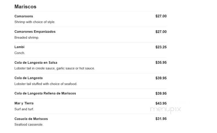 Caridad Restaurant - Corona, NY menu_pic