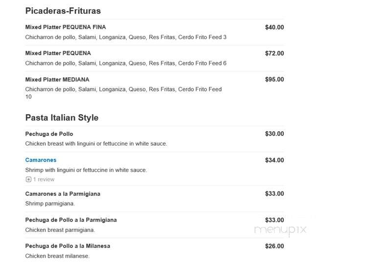 Caridad Restaurant - Corona, NY menu_pic