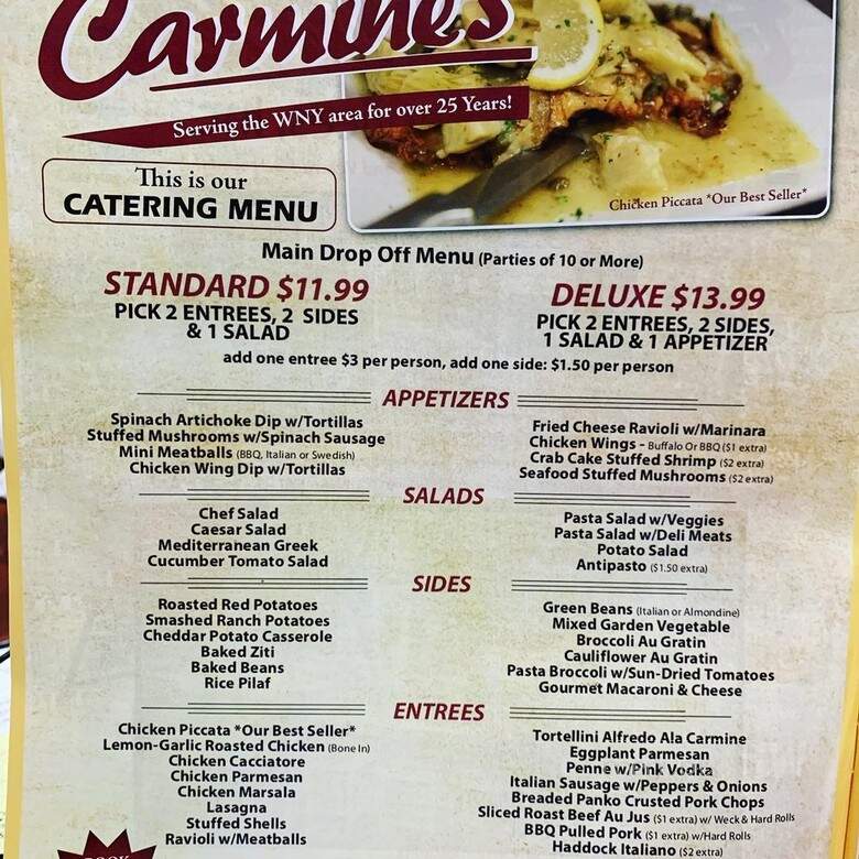 Carmine's - Williamsville, NY menu_pic