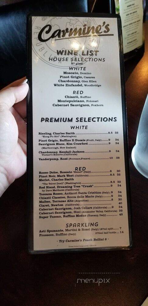 Carmine's - Williamsville, NY menu_pic