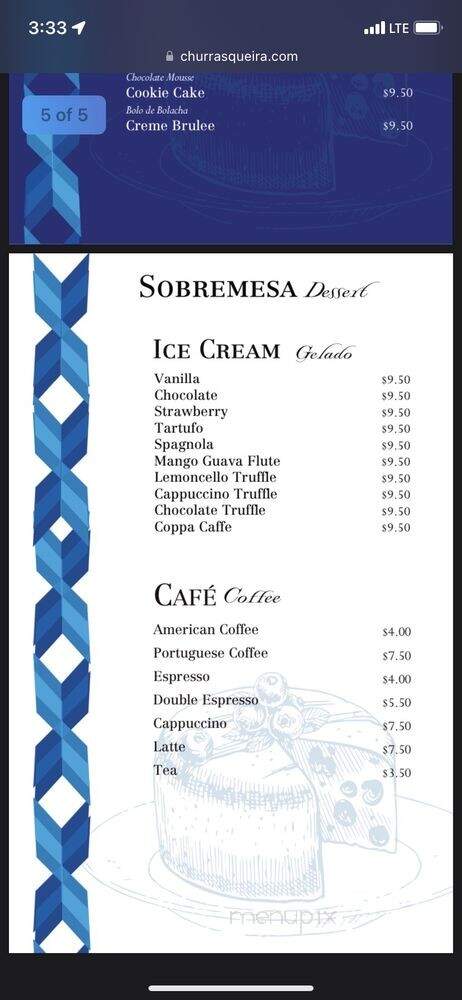 Churrasqueira Bairrada Restaurant - Mineola, NY menu_pic