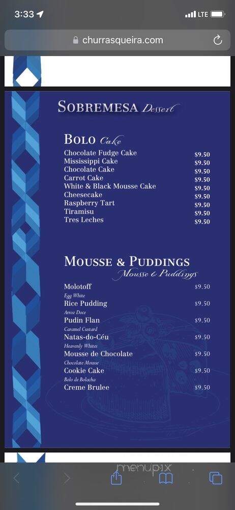 Churrasqueira Bairrada Restaurant - Mineola, NY menu_pic