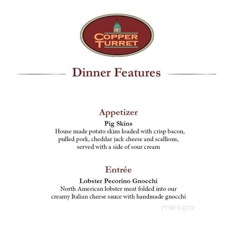 Copper Turret - Morrisville, NY menu_pic