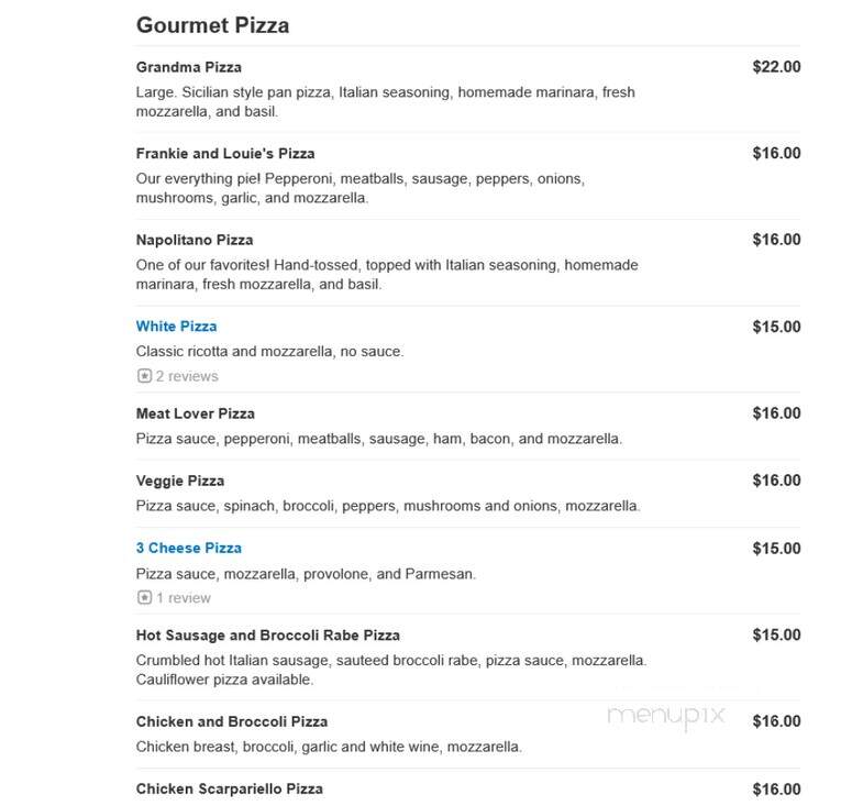Frankie & Louie's Restaurant - Port Chester, NY menu_pic