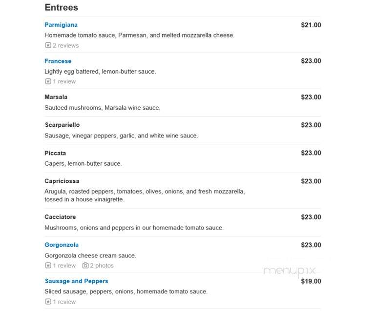 Frankie & Louie's Restaurant - Port Chester, NY menu_pic