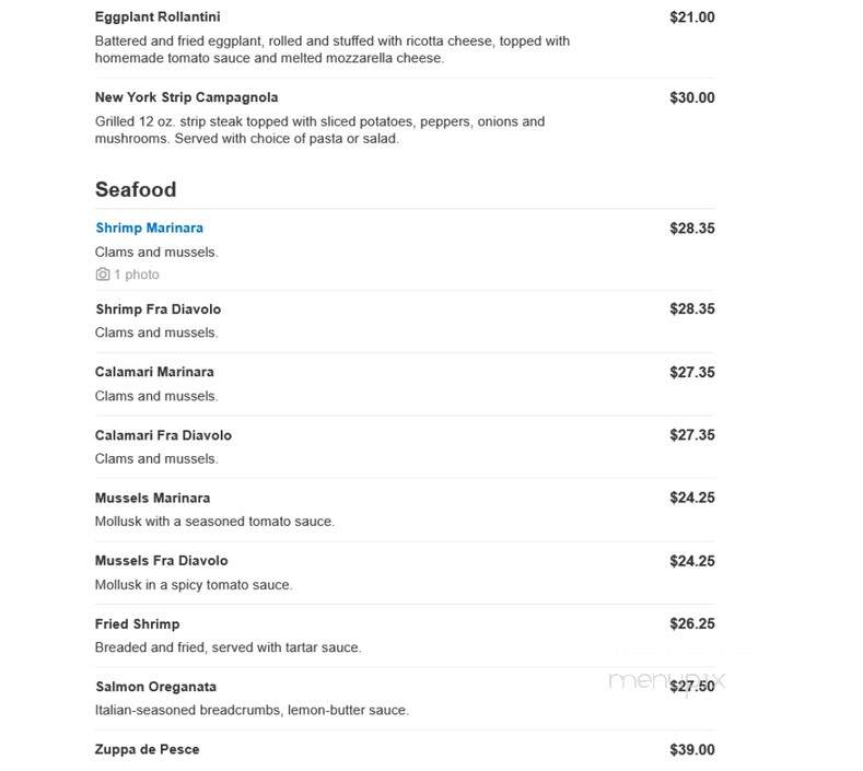 Frankie & Louie's Restaurant - Port Chester, NY menu_pic