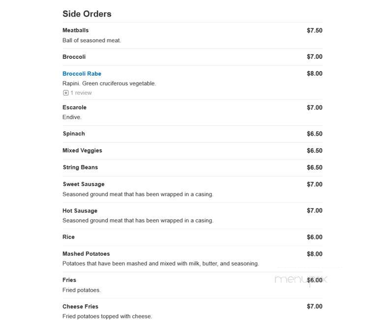 Frankie & Louie's Restaurant - Port Chester, NY menu_pic