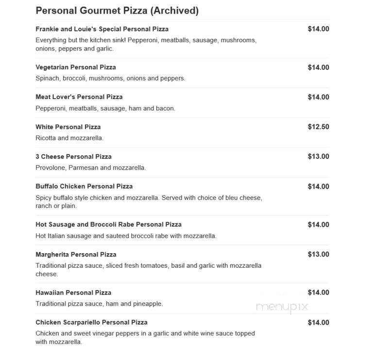 Frankie & Louie's Restaurant - Port Chester, NY menu_pic