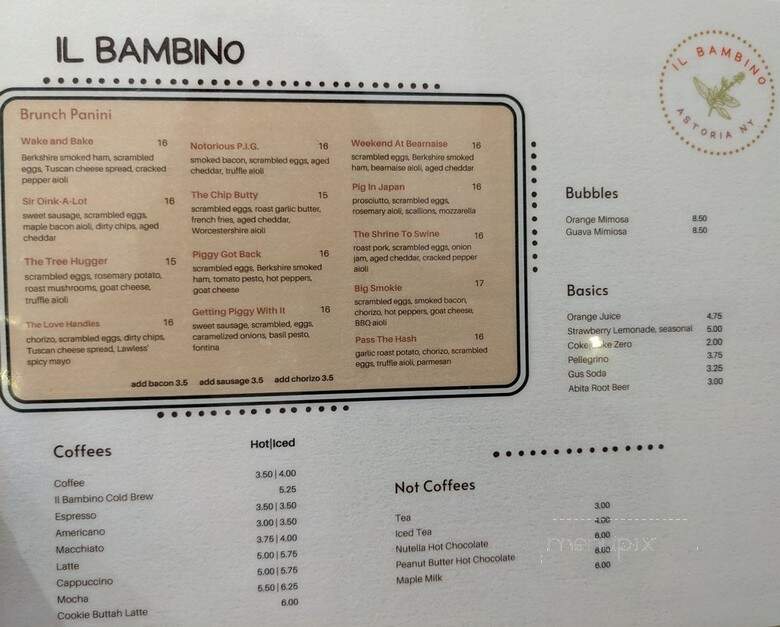 Il Bambino - Astoria, NY menu_pic