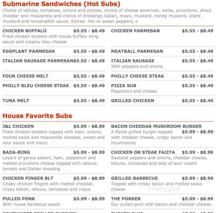 J & L's Pizza Korner - Fairport, NY menu_pic
