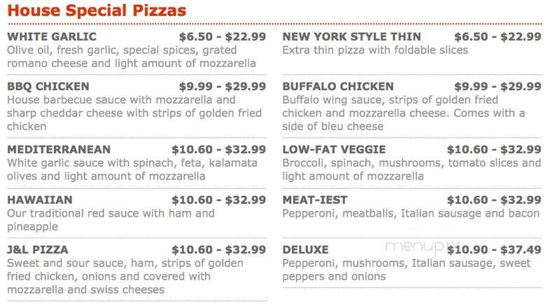 J & L's Pizza Korner - Fairport, NY menu_pic