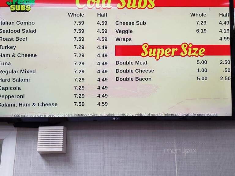 Jreck Subs - Massena, NY menu_pic