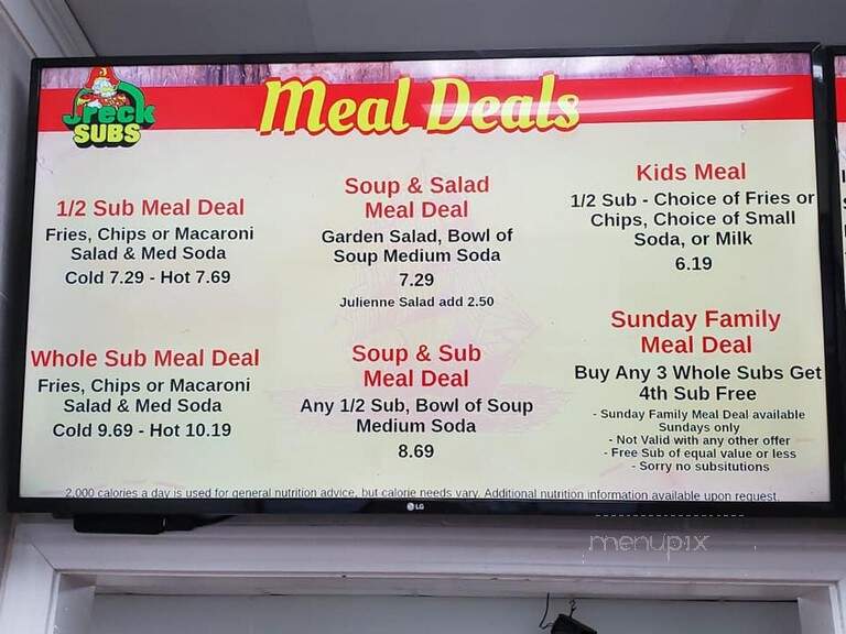 Jreck Subs - Massena, NY menu_pic