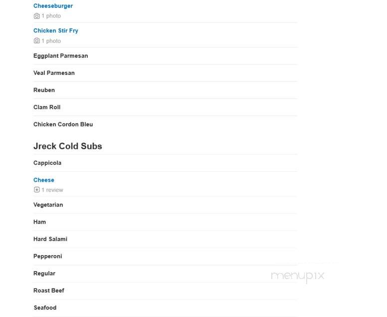 Jreck Subs - Saranac Lake, NY menu_pic