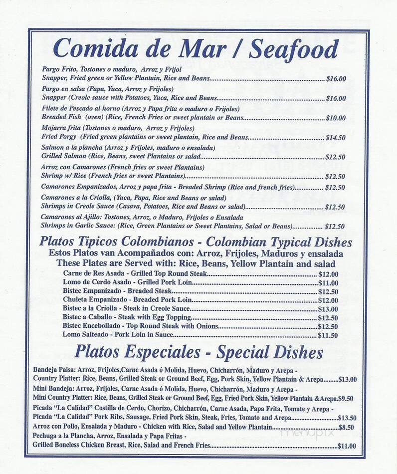 La Calidad Bakery - Freeport, NY menu_pic