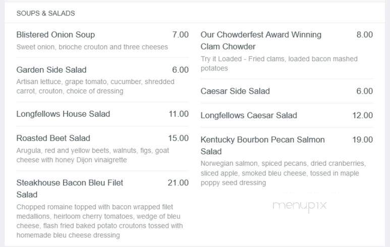 Longfellows Inn & Restaurant - Saratoga Springs, NY menu_pic