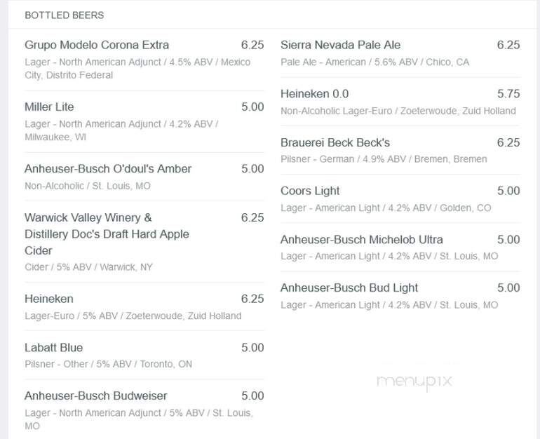 Longfellows Inn & Restaurant - Saratoga Springs, NY menu_pic