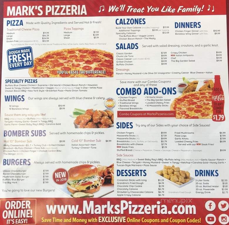 Mark's Pizzeria - Lockport, NY menu_pic