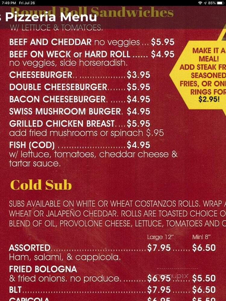 Pat's Pizzeria - Buffalo, NY menu_pic