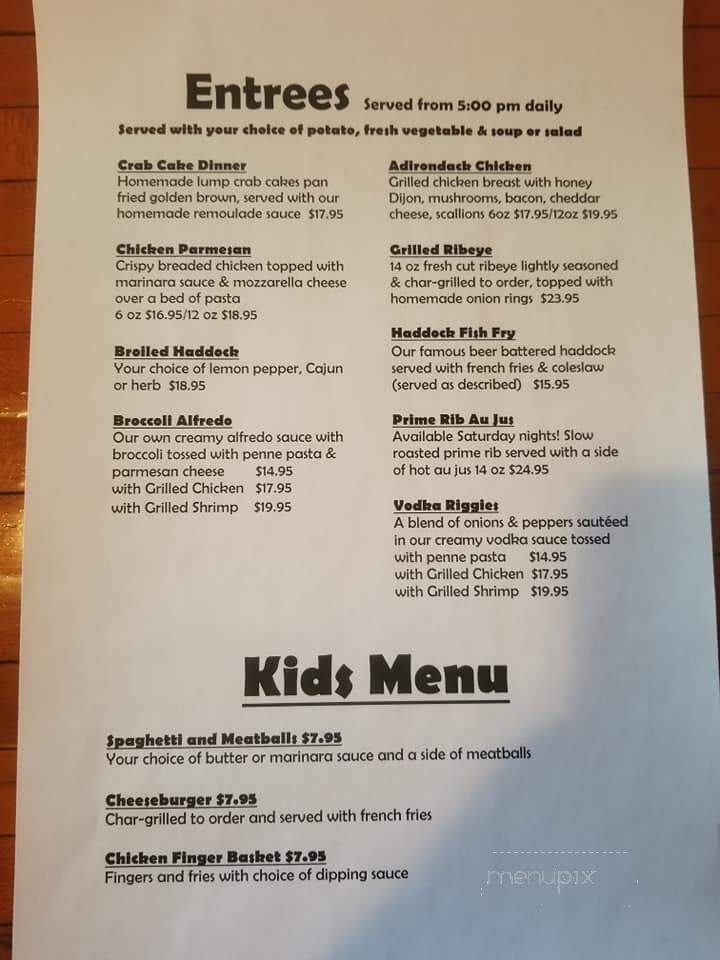 Pine Tree Inn - Brantingham, NY menu_pic