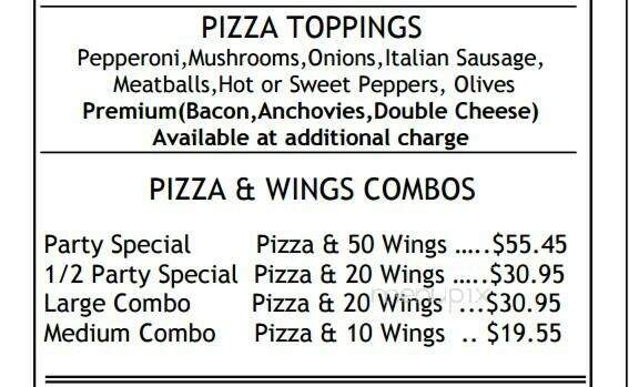 Pizza Express - Buffalo, NY menu_pic