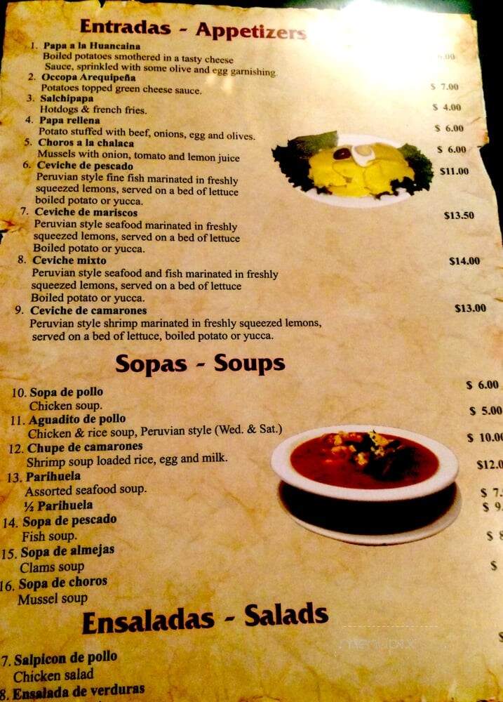 Pollo A La Brasa - Port Chester, NY menu_pic