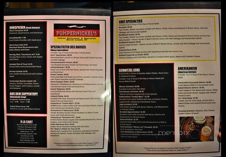 Pumpernickel's Restaurant - Bolton Landing, NY menu_pic