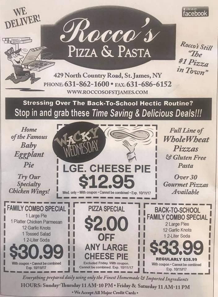Rocco's Pizza & Pasta - Saint James, NY
