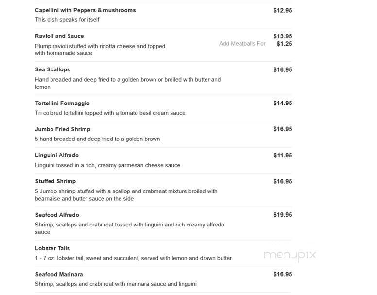 Sand Bay Inn - Cape Vincent, NY menu_pic