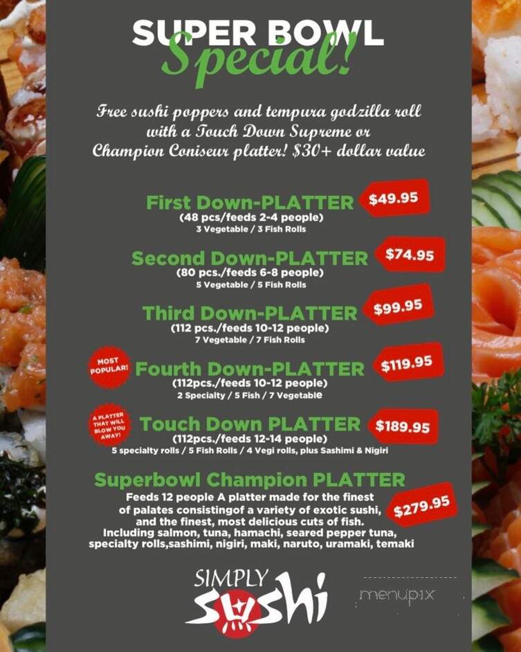 Simply Sushi - Monticello, NY menu_pic